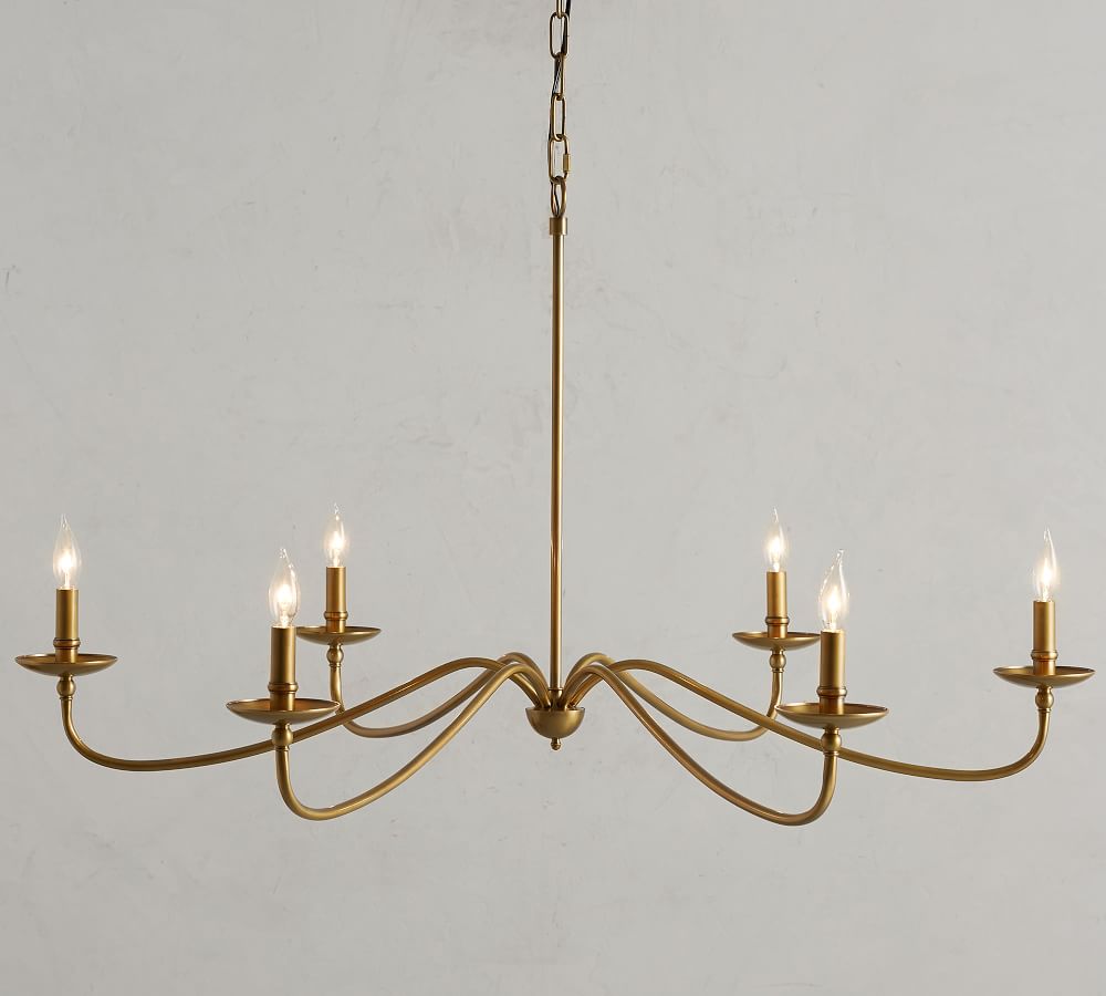 Lucca Iron Chandelier, Brass, Large