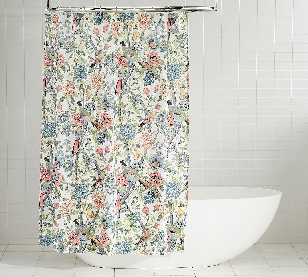 Bloom Shower Curtain, Color IVORY