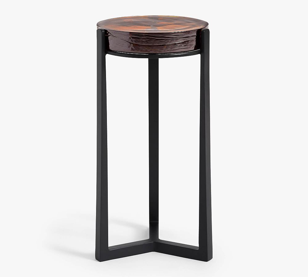 Cori Round Recycled Glass Accent Table