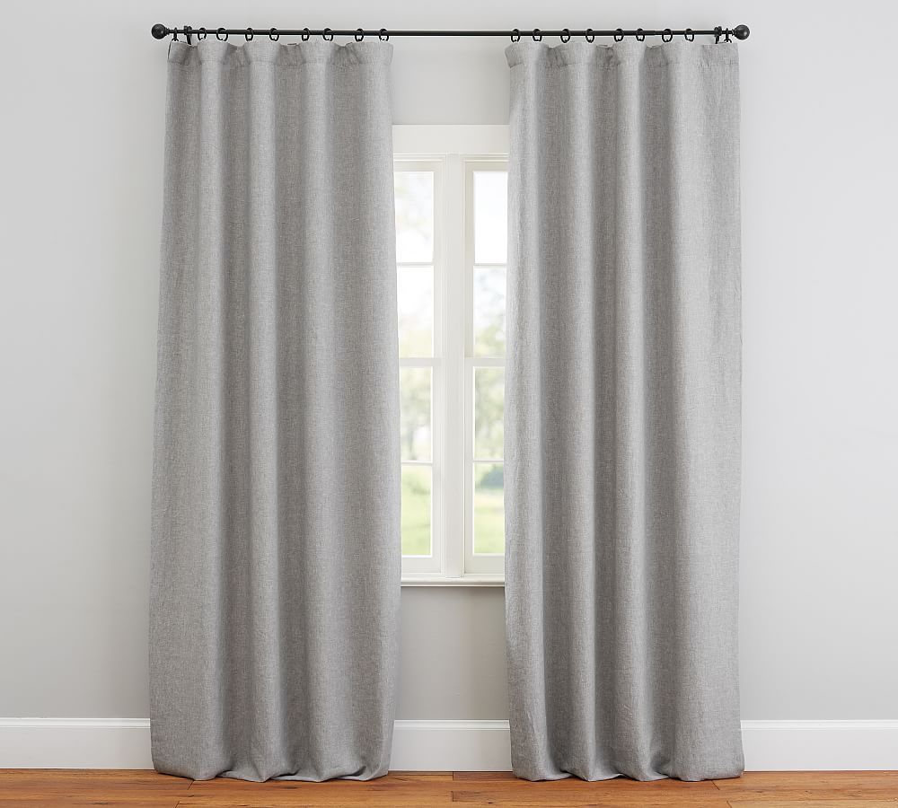 Custom Belgian Flax Linen Curtain - Flagstone