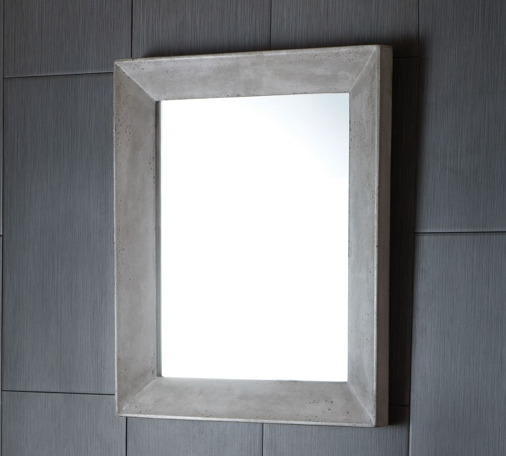 Maden Concrete Rectangular Mirror - Pearl