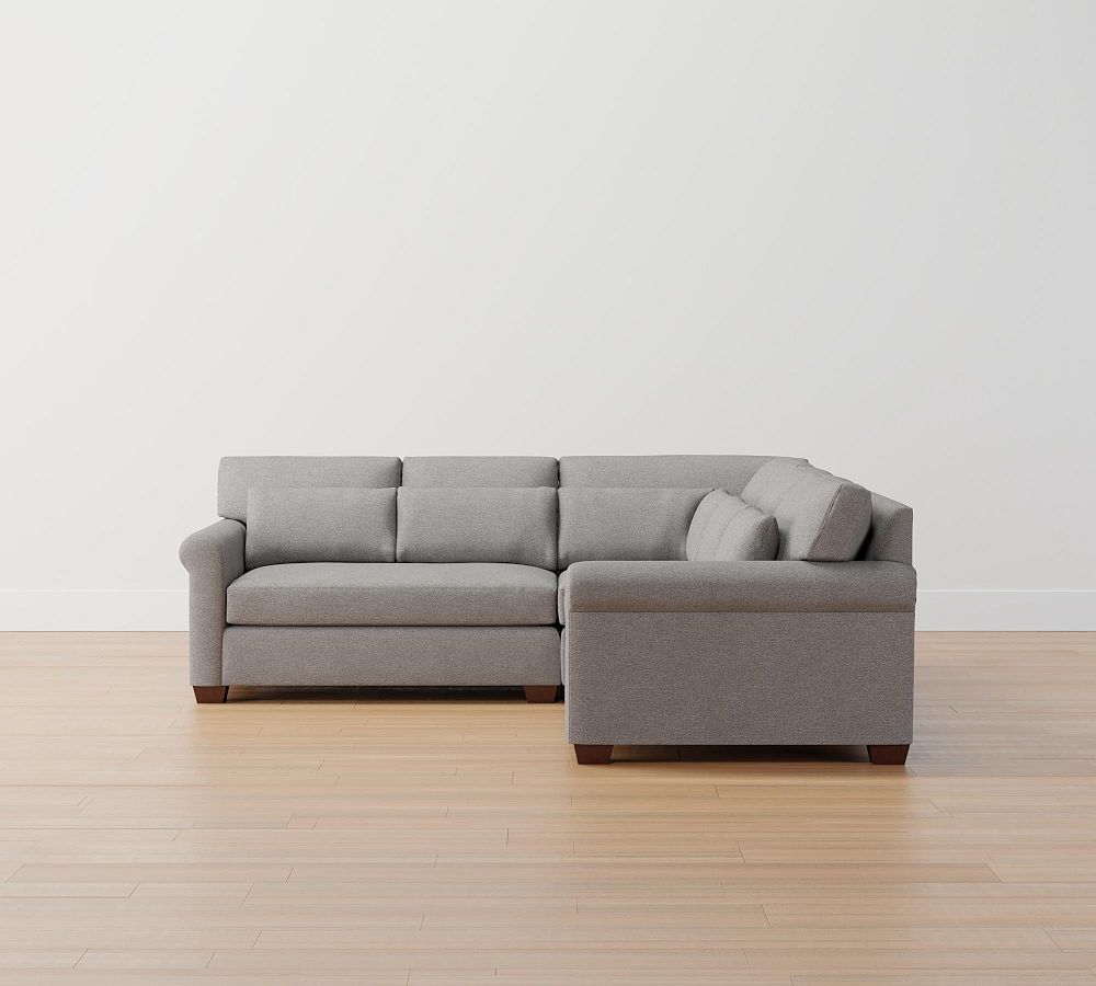 York Roll Arm Deep Seat 3-Piece L-Shaped Sectional