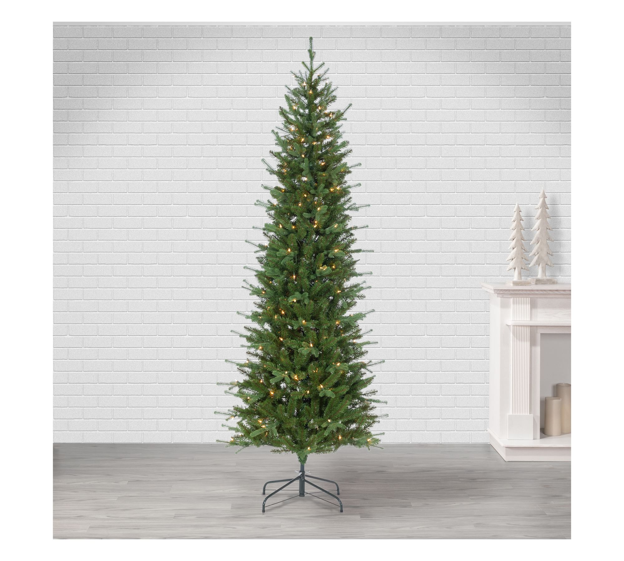 Lit Faux Natural Cut Narrow Dover Pine Tree
