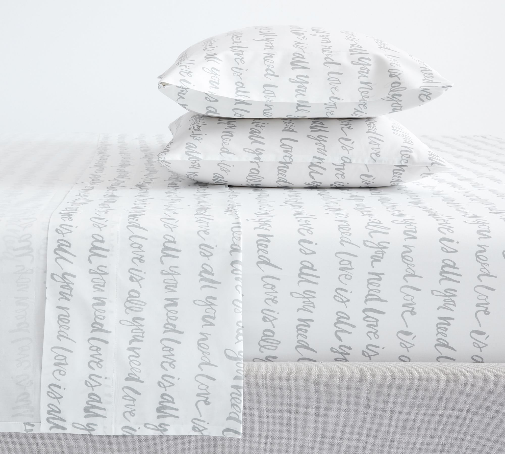All You Need Is Love Percale Sheet Set