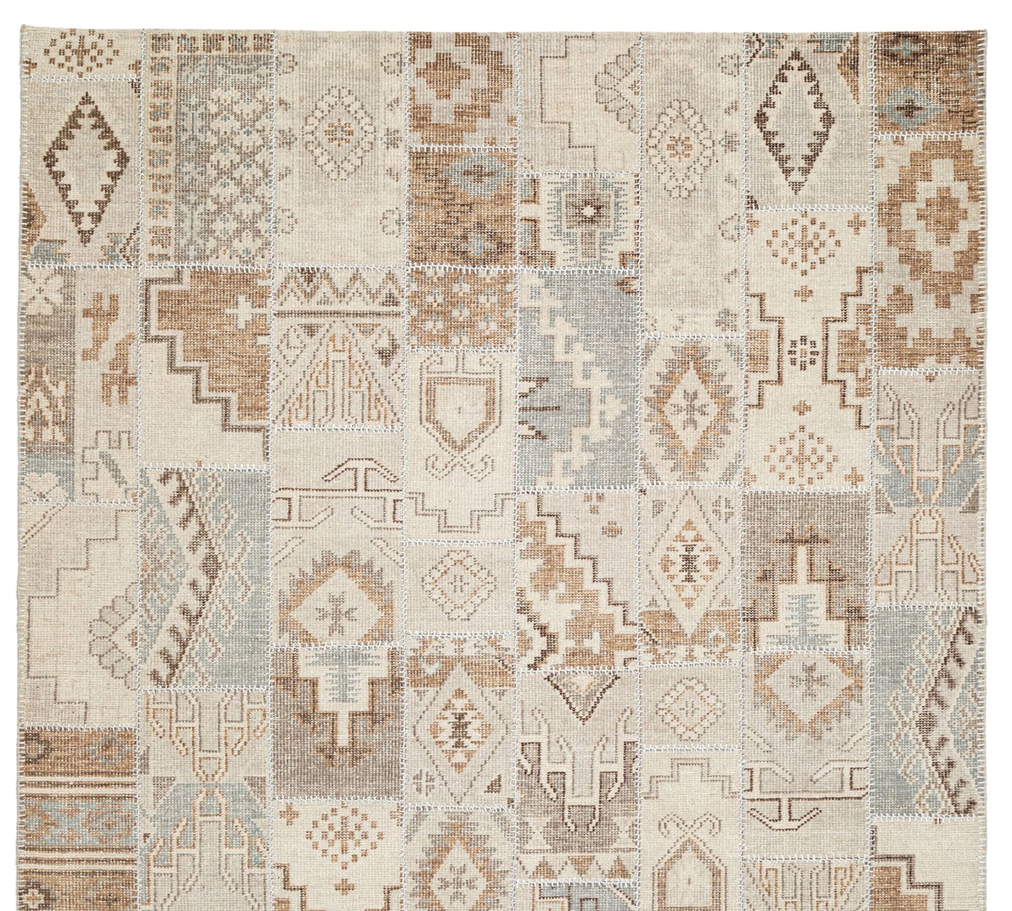 Fosse Hand-Knotted Faux Patchwork Rug