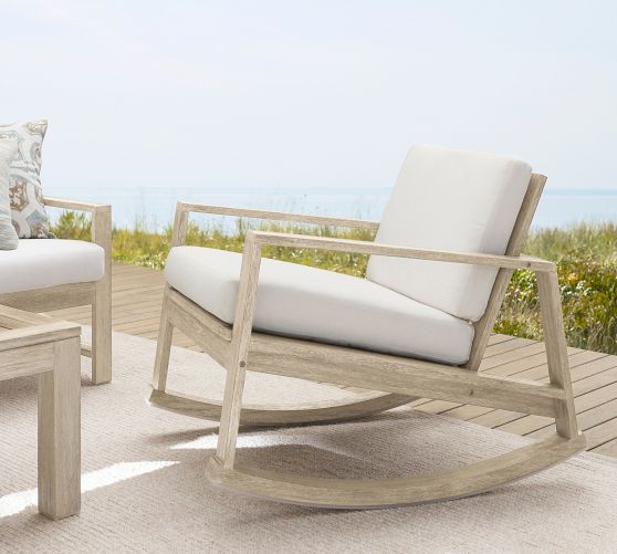 Indio Eucalyptus Rocking Outdoor Lounge Chair | Pottery Barn