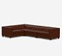 Chesterfield Square Arm Leather 4-Piece Reversible Grand Sectional (141&quot;)