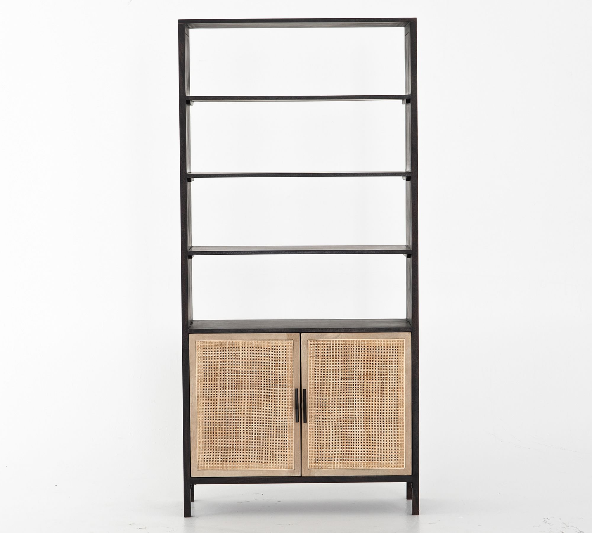 Dolores Cane Open Bookcase with Doors (35")