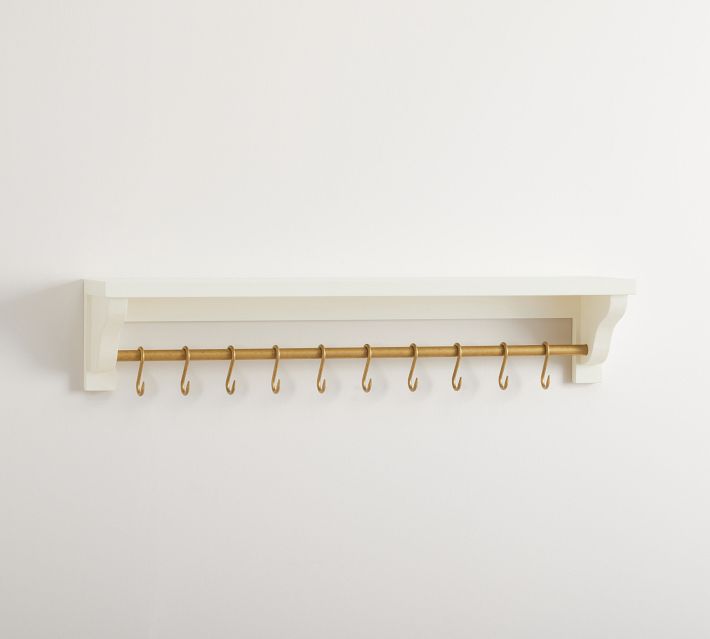 36 Classic Metal Wall Hook Rack Brass Finish - Hearth & Hand