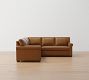 York Roll Arm Leather 3-Piece L-Shaped Sectional (96&quot;)