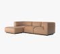 Mila Leather 3-Piece Chaise Sectional