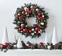 Faux Pine Ornament Wreath &amp; Garland - Red &amp; Silver