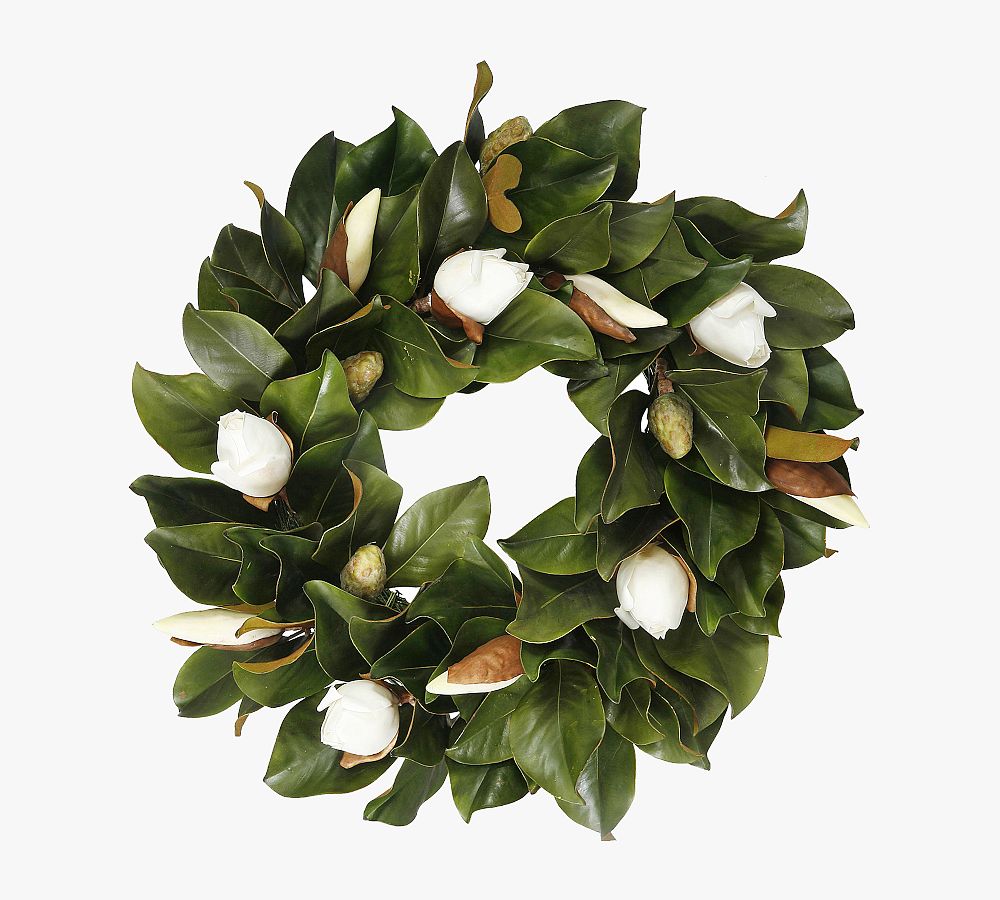 Faux Magnolia Bud Wreath