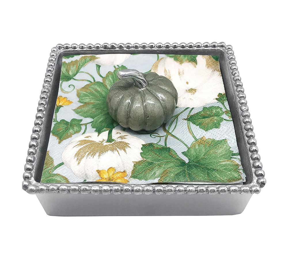 Pumpkin Handcrafted Recycled Napkin Holder with Napkins