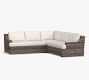 Huntington Wicker 3-Piece Loveseat Slope Arm Outdoor Sectional