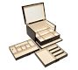 Kennedy Vegan Leather 3 Tray Jewelry Box