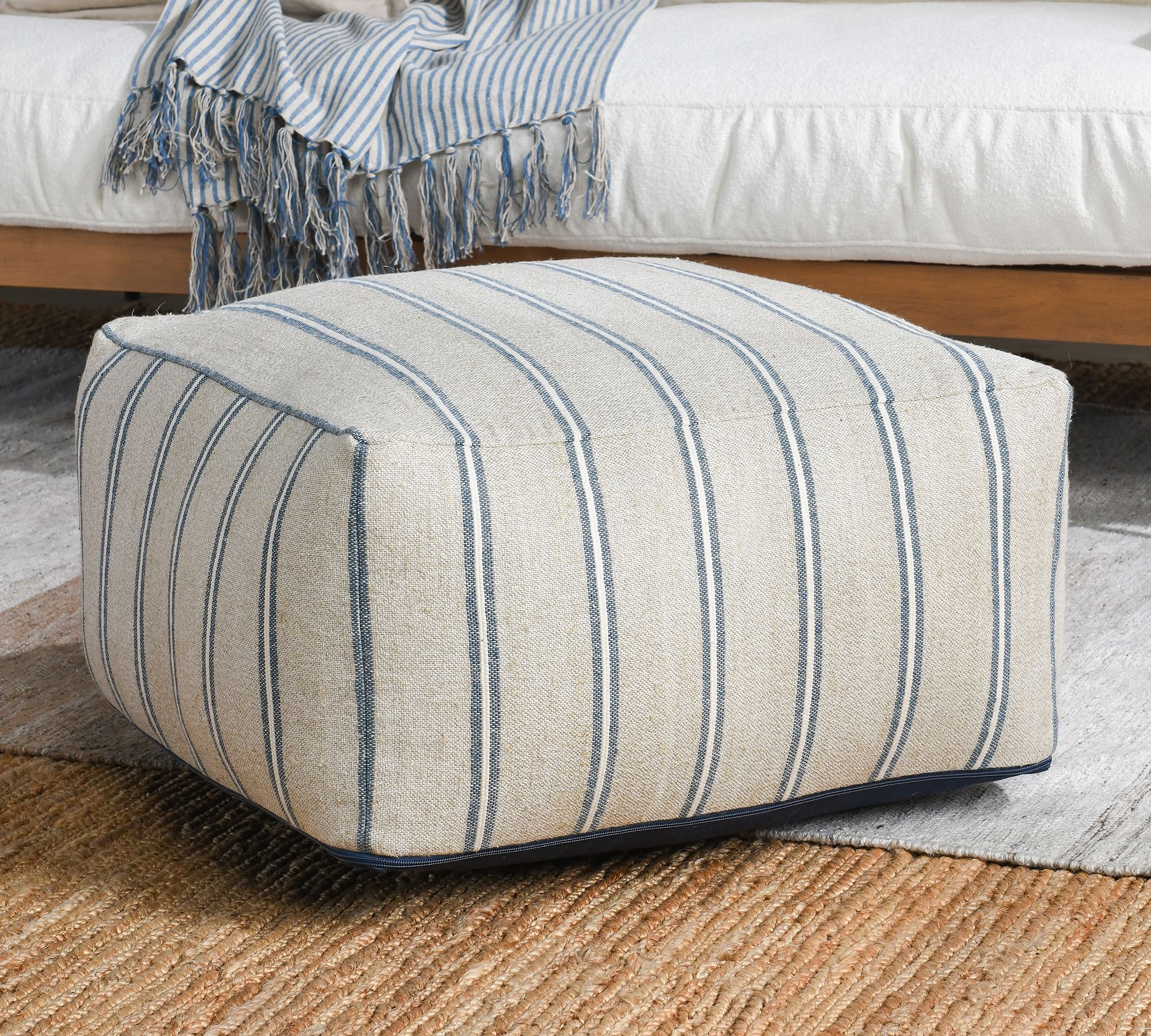 Carmencita Striped Pouf