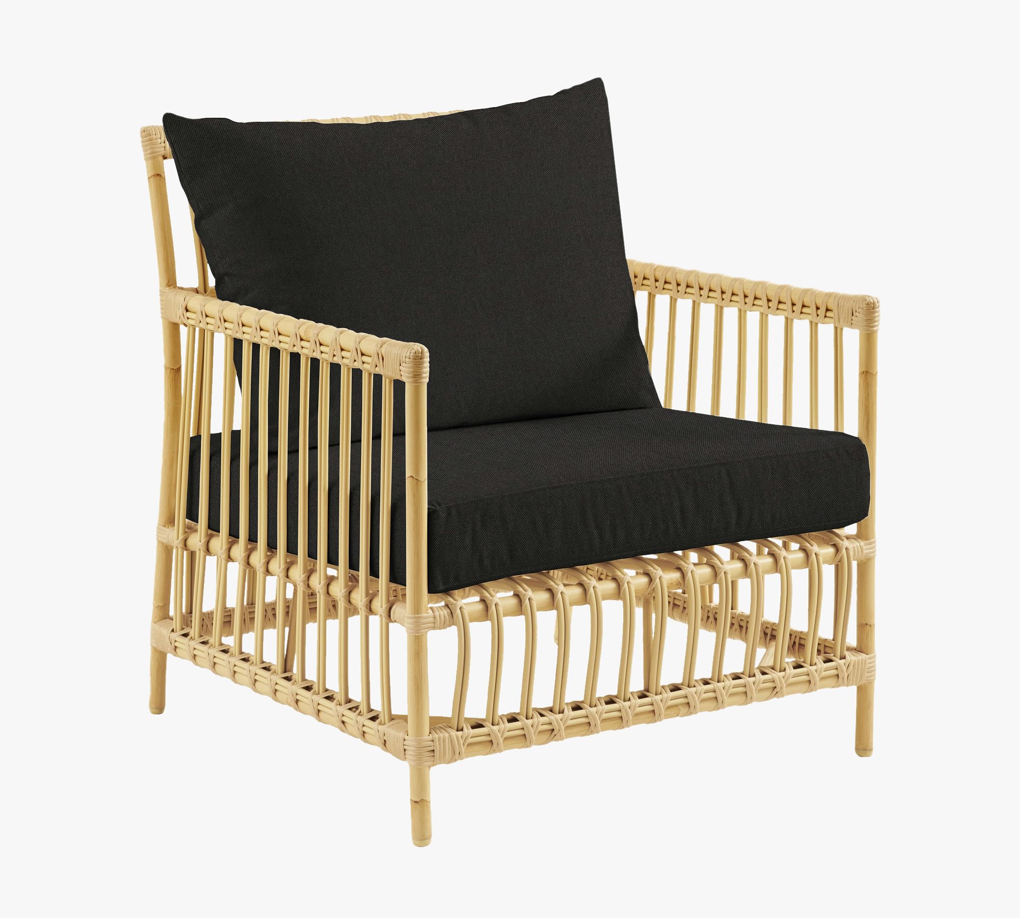 Caroline Alu-Rattan Lounge Chair with Cushion
