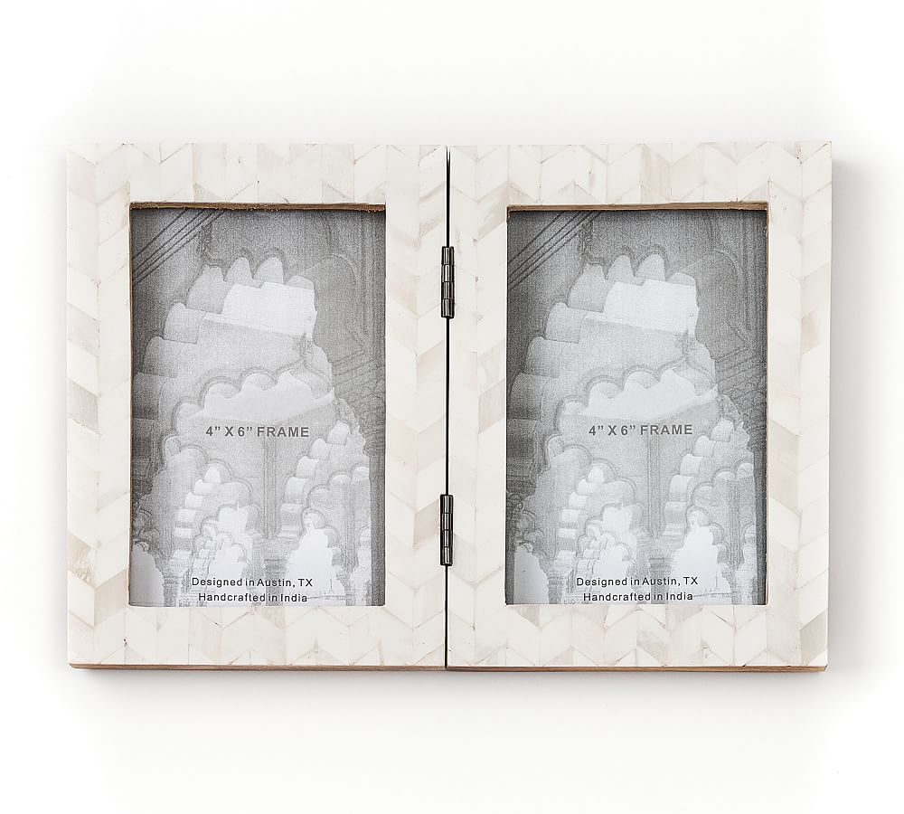 Sonia 2-Opening Bone Picture Frame, White