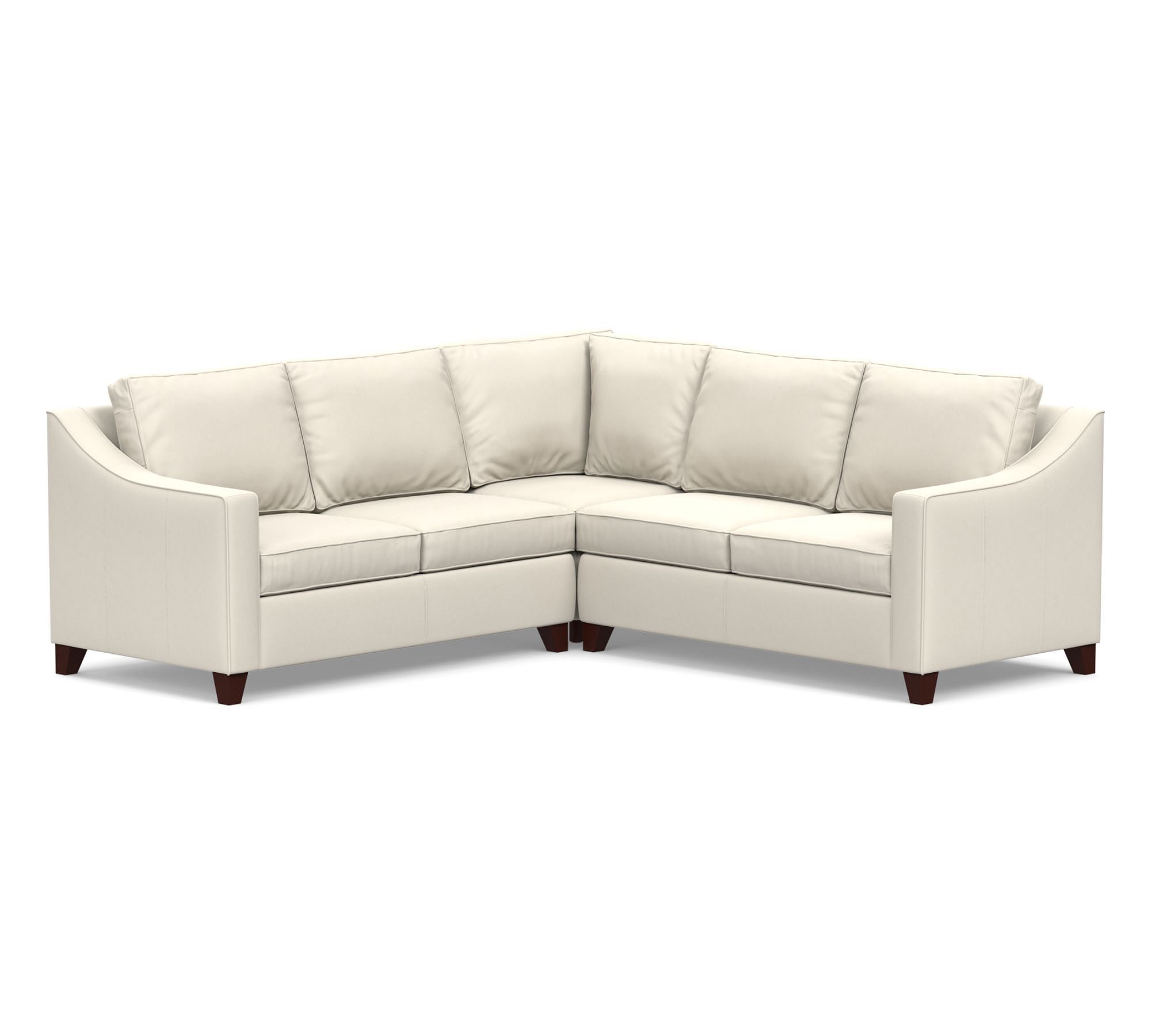 Cameron Slope Arm Leather 3-Piece L-Shaped Sectional (100")