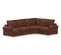 Canyon Roll Arm Leather 3-Piece Wedge Sectional (130&quot;)