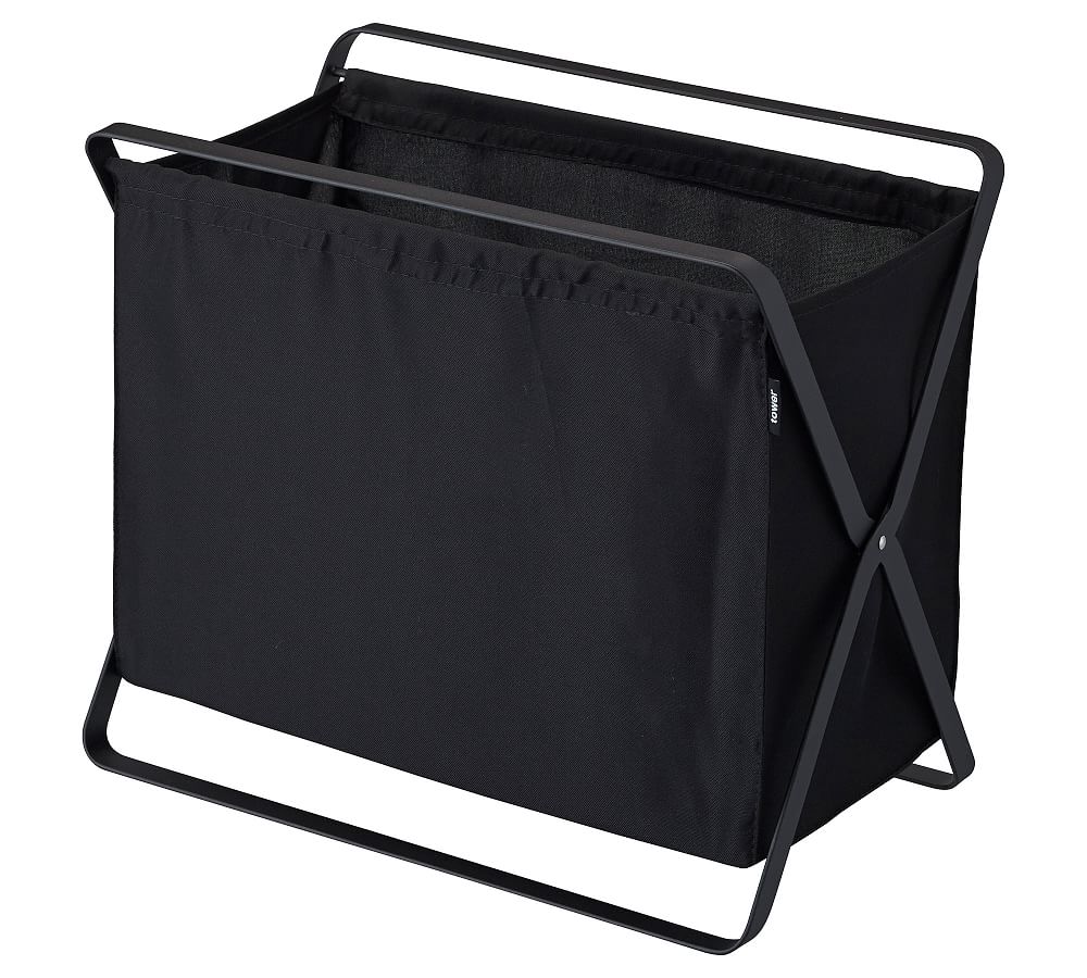 Black Steel Collapsible Frame Laundry Hamper