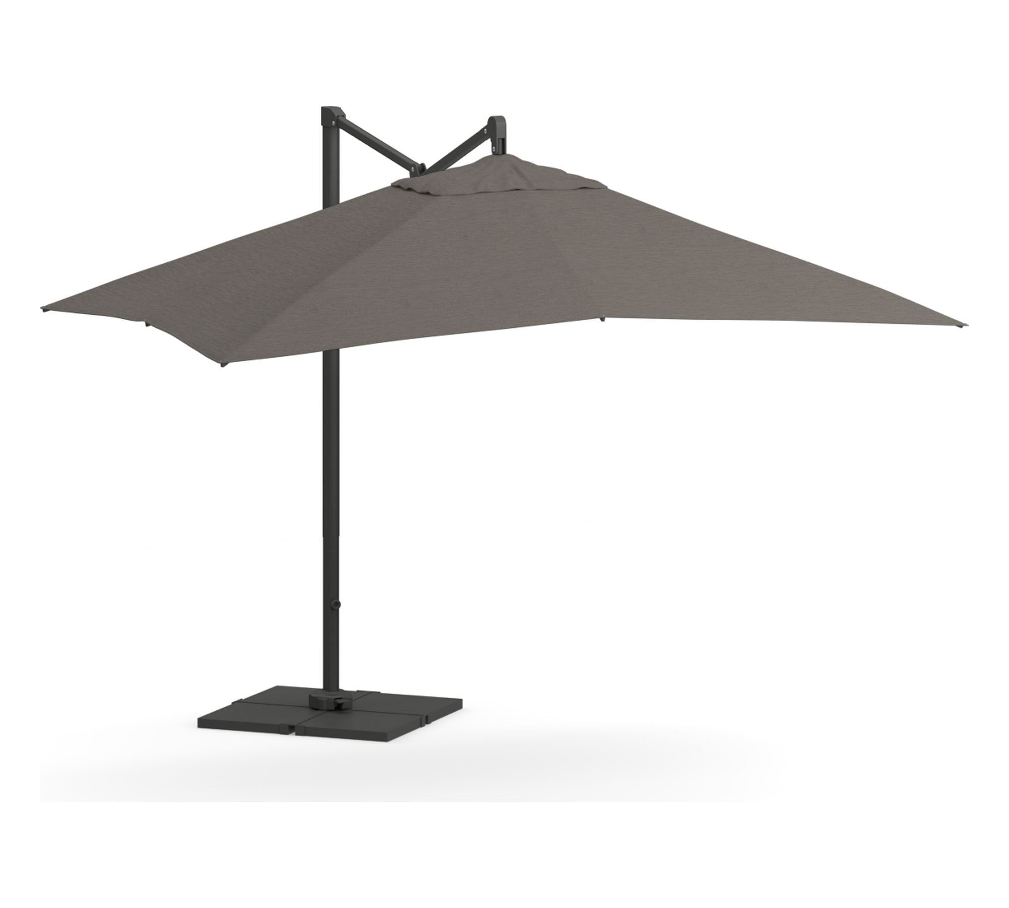 10' Rectangular Cantilever Outdoor Patio Umbrella - Rustproof Aluminum Frame with Base