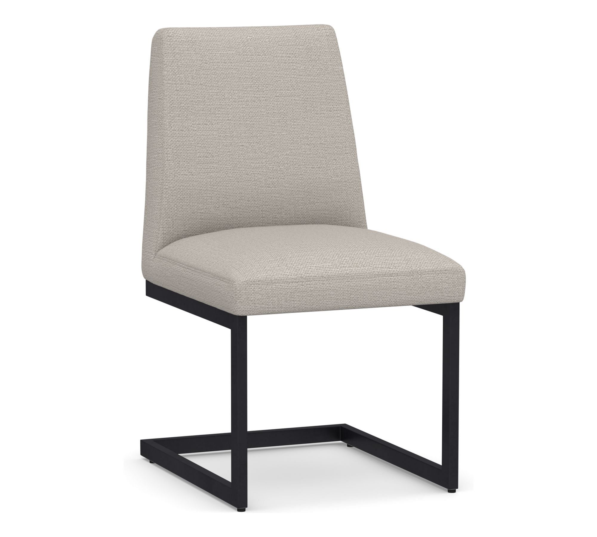 Classic Upholstered Metal Cantilever Dining Chair