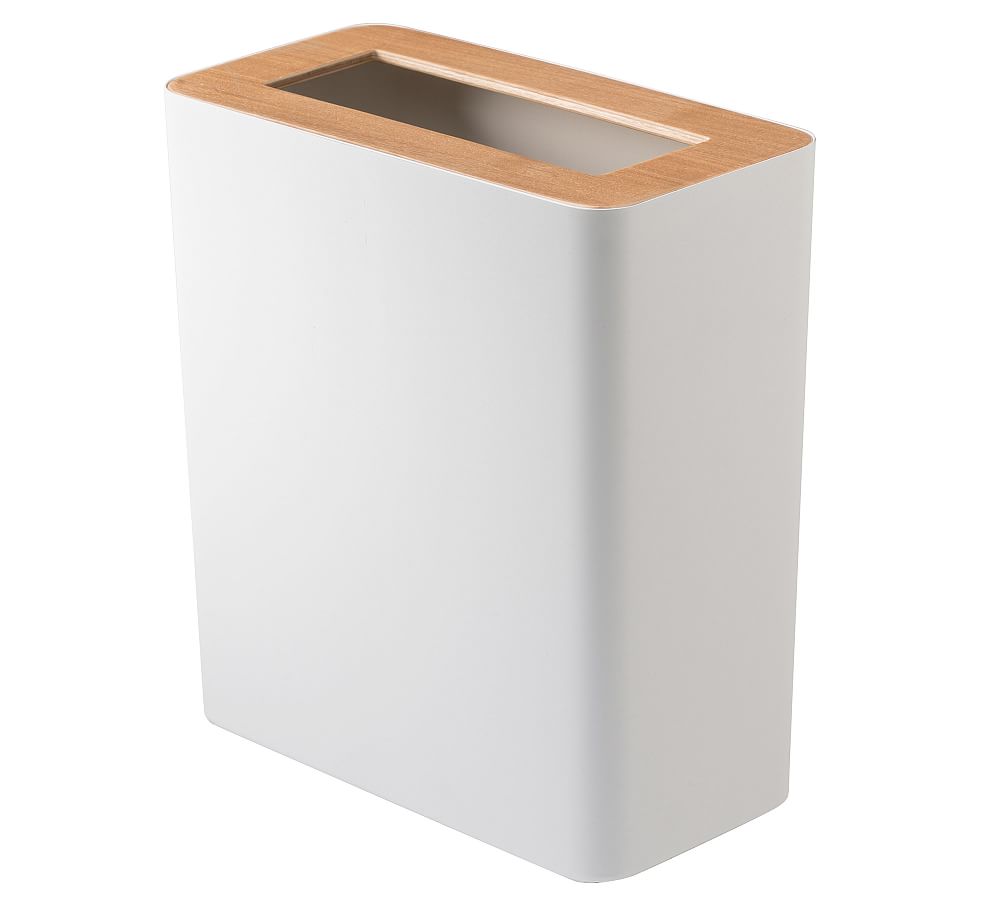 Yamazaki Slim Wood Rim 2.6 Gallon Trash Can