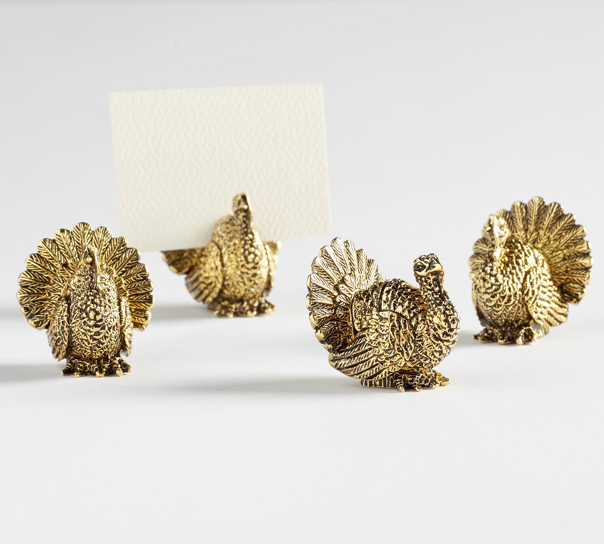 Gold Turkey Place Card Holders - Set of 4