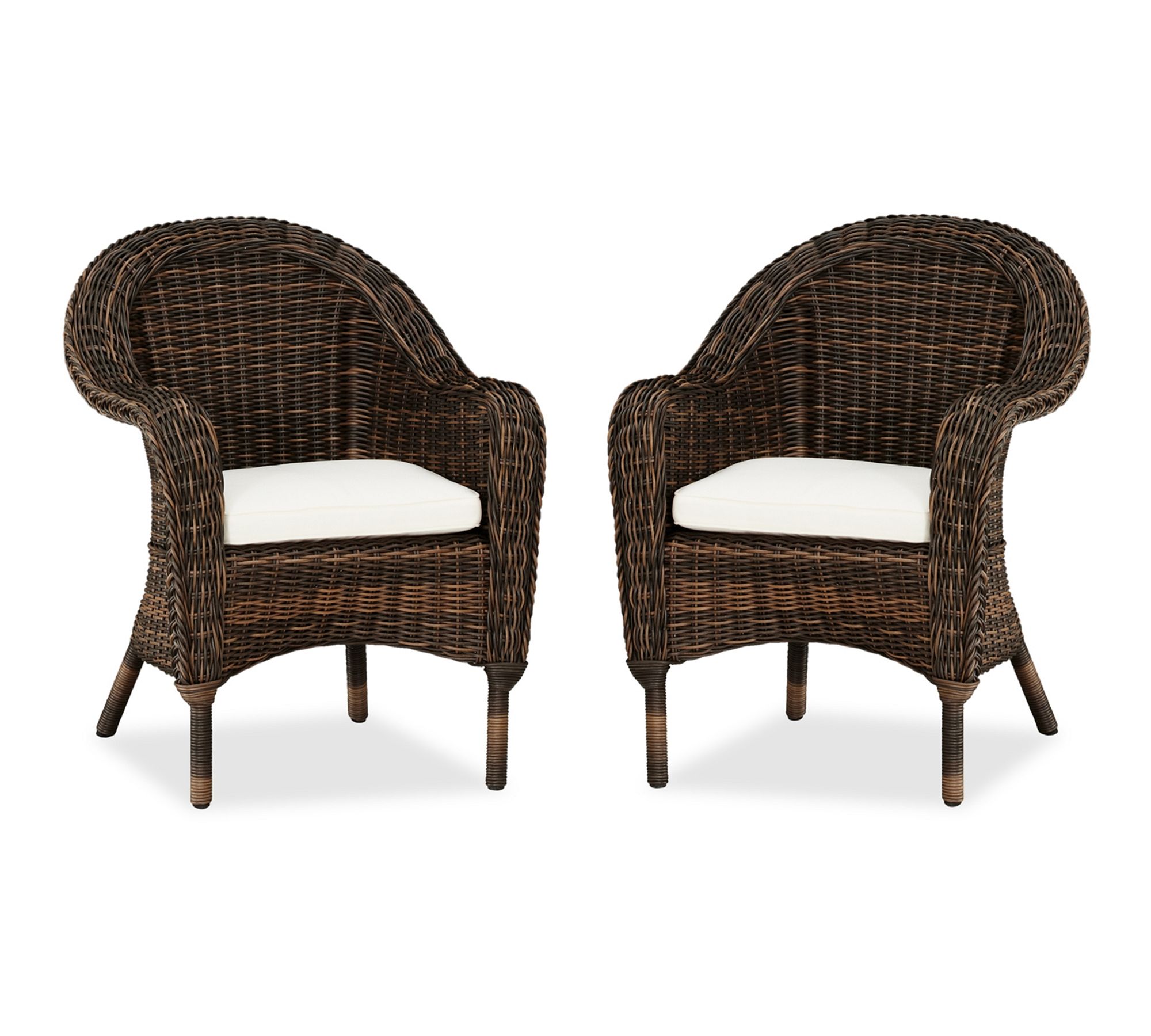 Torrey Wicker Roll Arm Outdoor Dining Chair