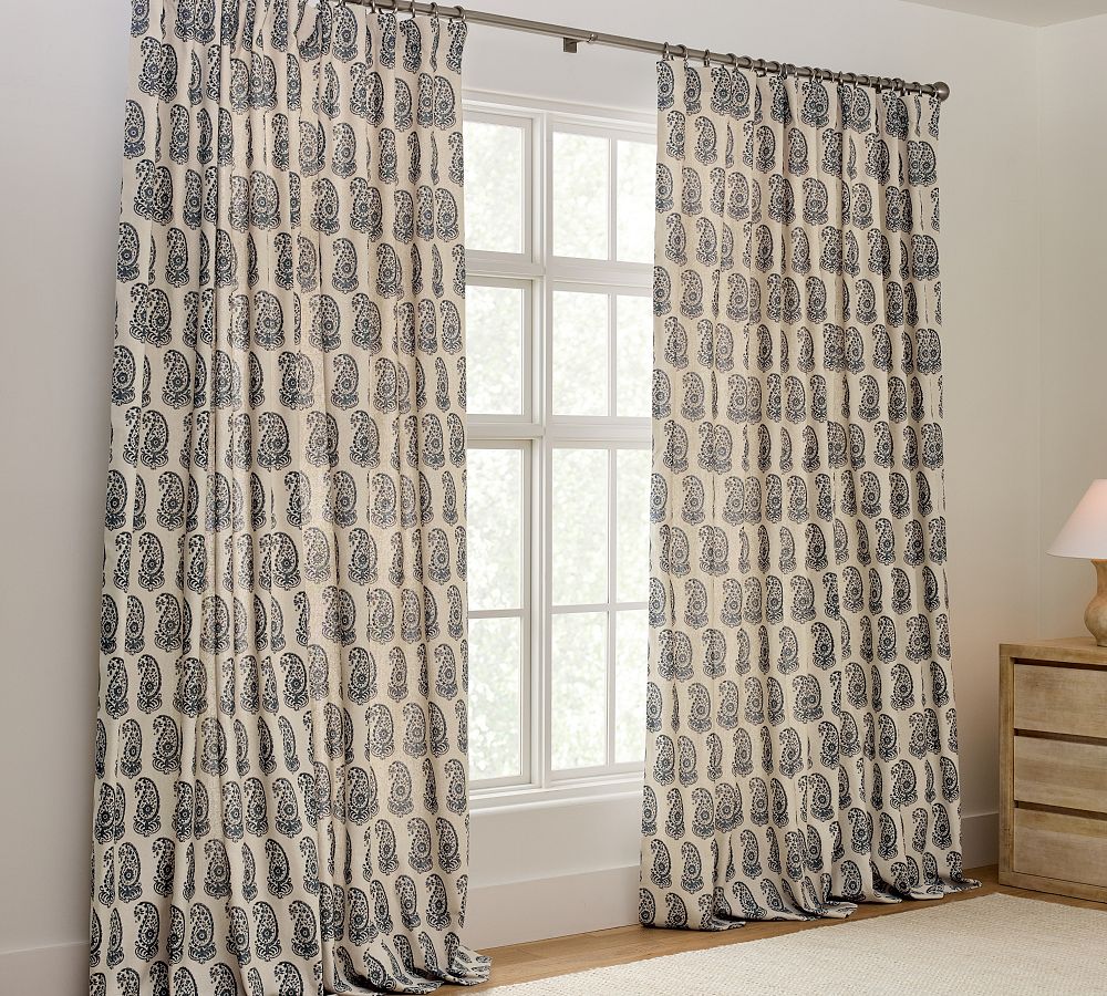 Beverly Paisley Print Curtain | Pottery Barn