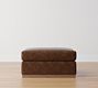 Carmel Recessed Arm Wood Base Leather Sectional Ottoman