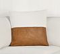 Aleta Leather &amp; Linen Pillow Cover