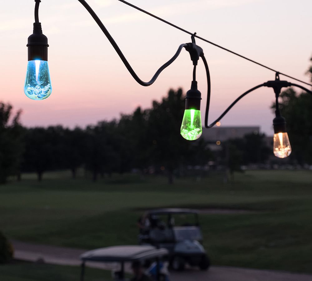 Color Changing Outdoor LED String Lights - Black