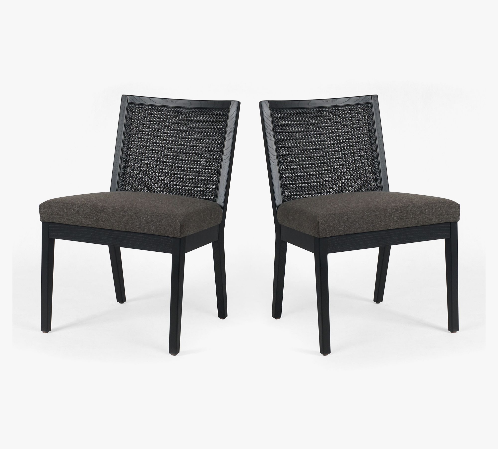 Lisbon Upholstered Cane Dining Chairs - Set of 2