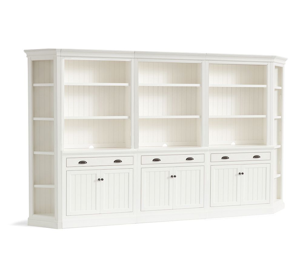 Aubrey Wall Bookcase with Cabinets (139&quot;)