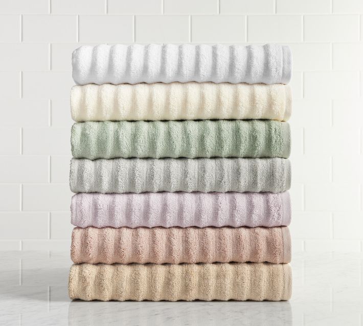 Textured Striped Towel Set | Pottery Barn