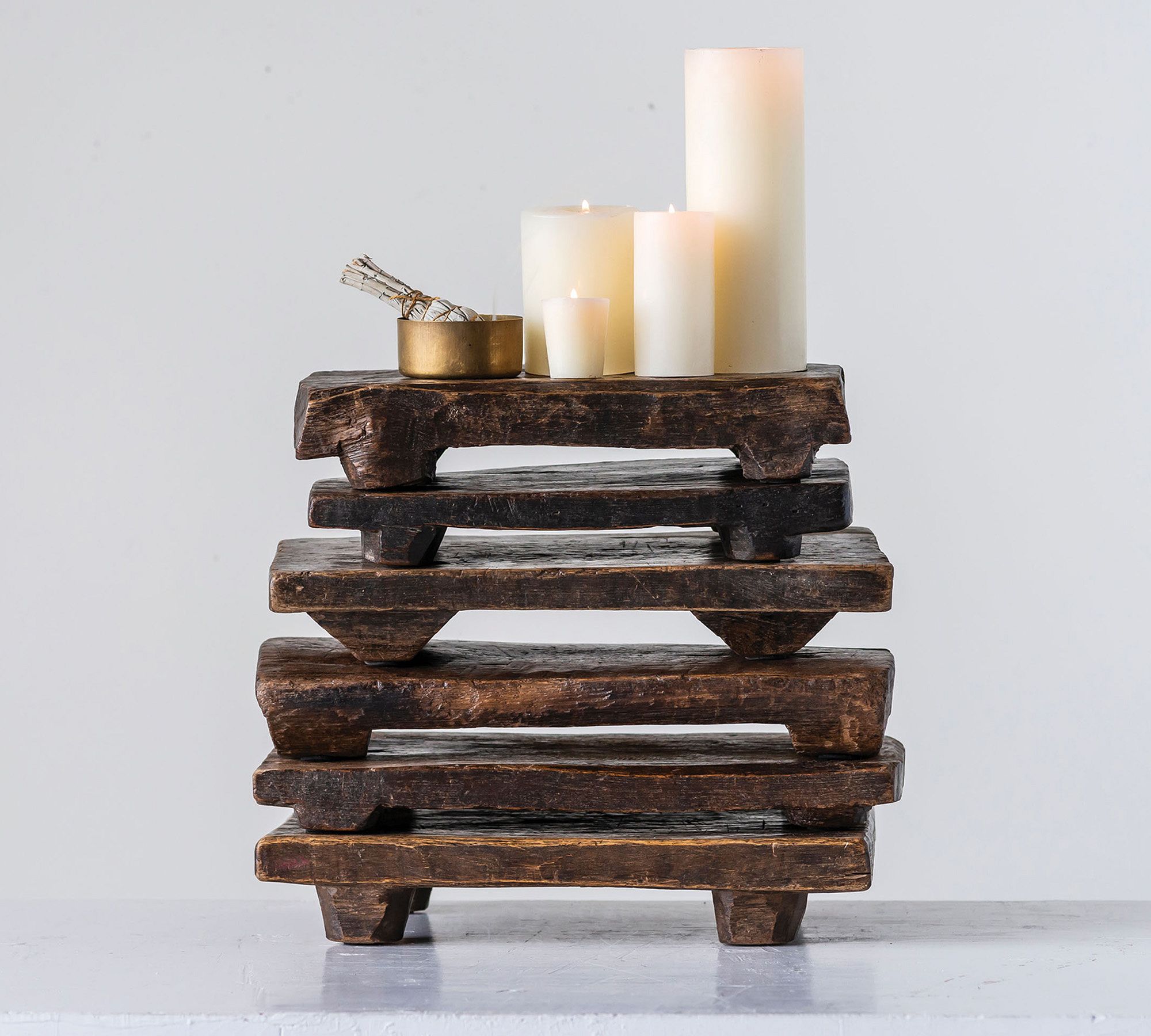 Found Reclaimed Wood Pedestal Tray