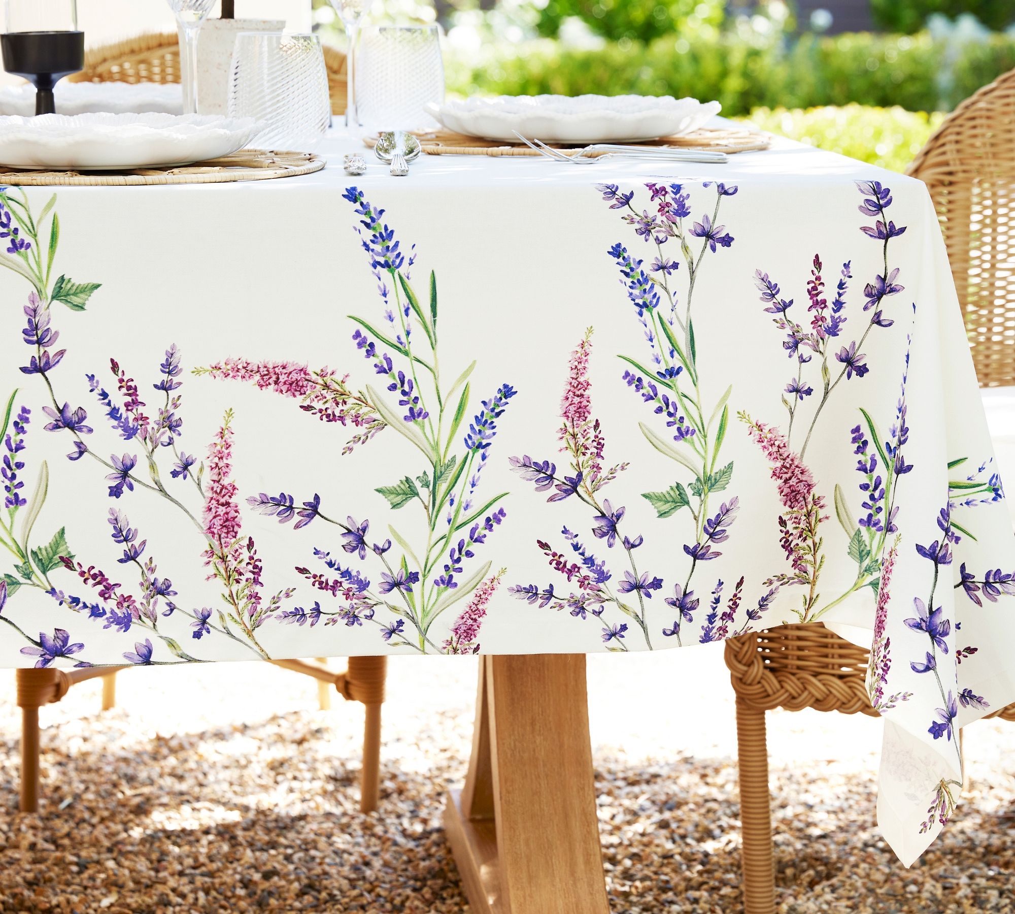 Monique Lhuillier Provence Embroidered Oilcloth Tablecloth