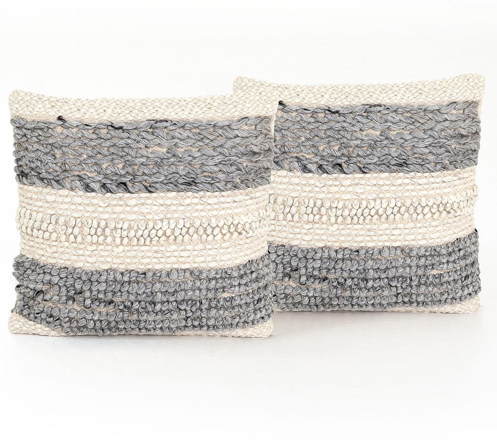 Textured Striped Pillows - Set of 2
