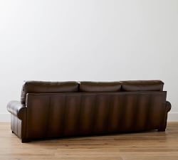 Turner Roll Arm Leather Sofa (69&quot;&ndash;109&quot;)