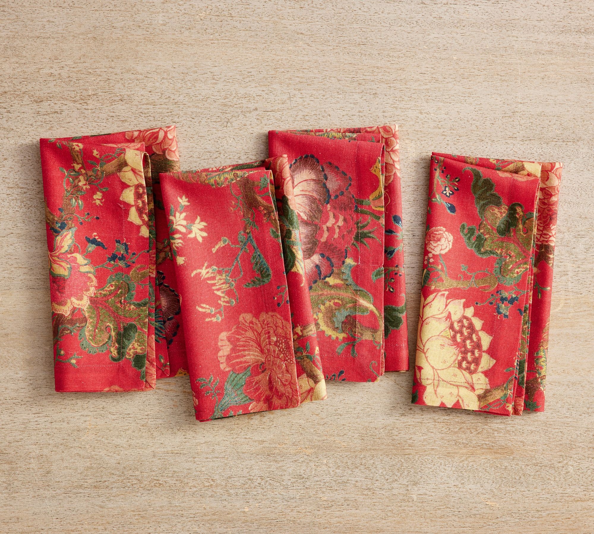 Dahlia Floral Cotton/Linen Napkins - Set of 4
