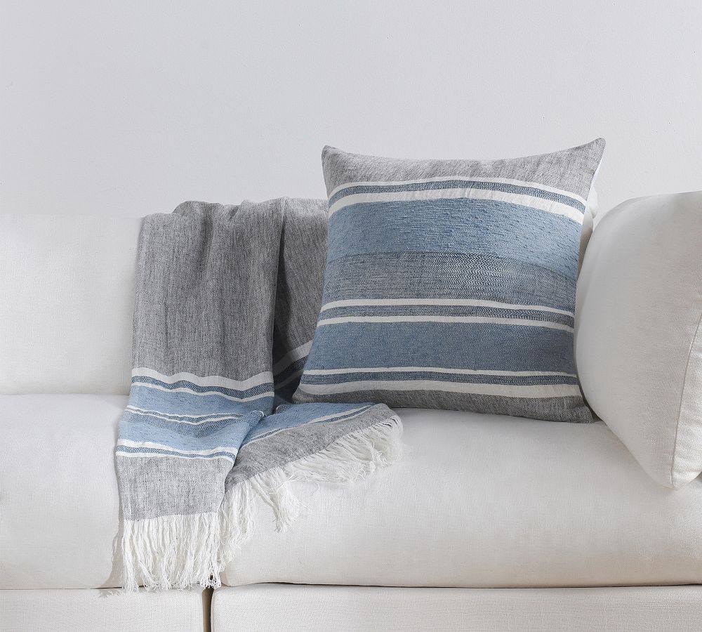 Cayce Striped Fringe Throw