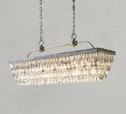 Clarissa Rectangular Crystal Chandelier (30&quot;-40&quot;)