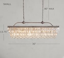 Clarissa Rectangular Crystal Chandelier (30&quot;-40&quot;)