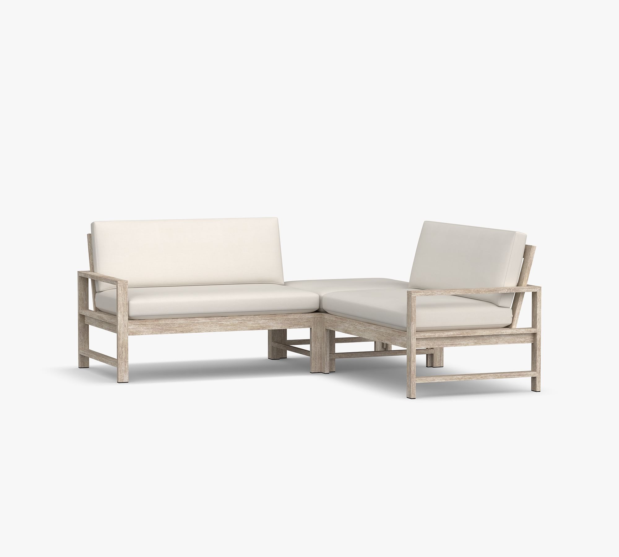 Indio Eucalyptus 3-Piece L-Shaped Outdoor Sectional (78")