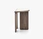 Dante Reclaimed Wood &amp; Marble Demilune Accent Table
