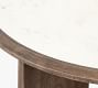 Dante Reclaimed Wood &amp; Marble Demilune Accent Table