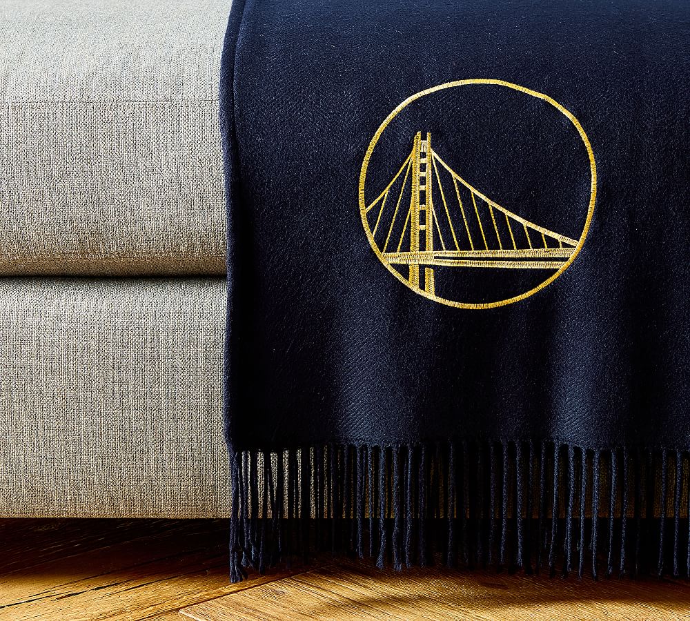 Golden State Warriors&#8482 Embroidered Throw, Navy